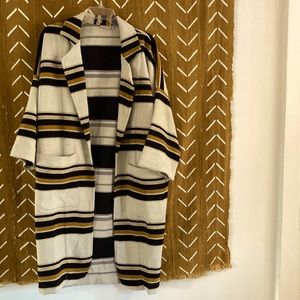 The Odells Anthropologie striped cocoon coat